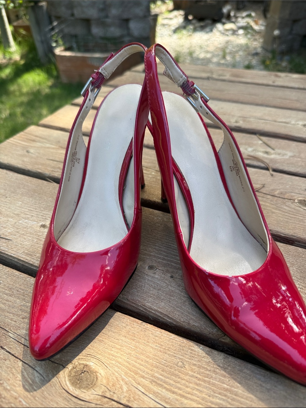 Nine West Red Patent Slingback Heels